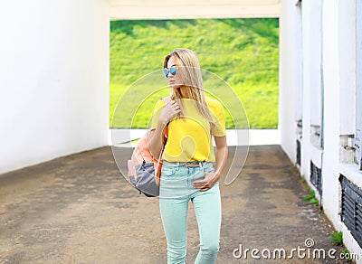 Fashion cool girl posing outdoors in the city Stock Photo