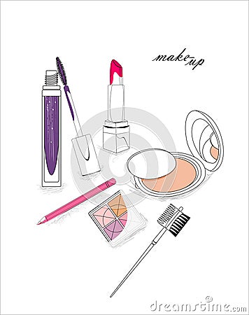 Fashion cosmetics - drawing Stock Photo