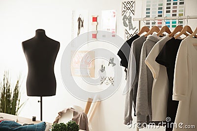 Fashion design cozy studio interior with dummy, dressmaking and Stock Photo