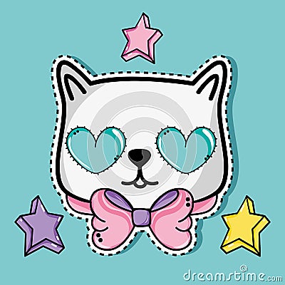 Fashion cute patch trendy decoration Vector Illustration