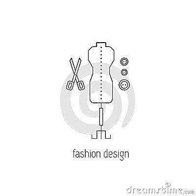 Fashion design line icon Vector Illustration