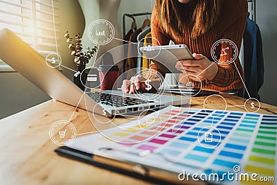 Fashion designe in modern studio Stock Photo