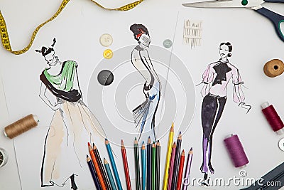 Fashion designer background Stock Photo