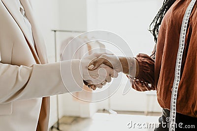 Fashion designer making a business deal Stock Photo
