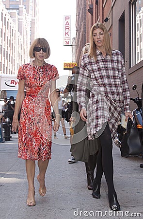 Fashion editor Anna Wintour arriving to a Fashion Show in New York Editorial Stock Photo