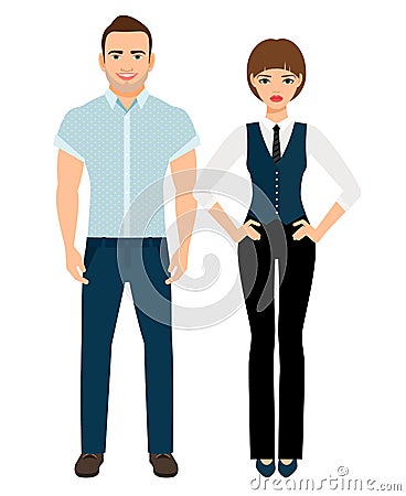 Fashion elegant couple Vector Illustration