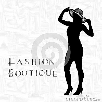 Fashion figure with a striped hat Vector Illustration