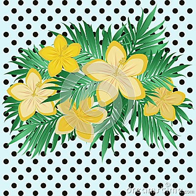 Fashion floral polka card, vector Vector Illustration