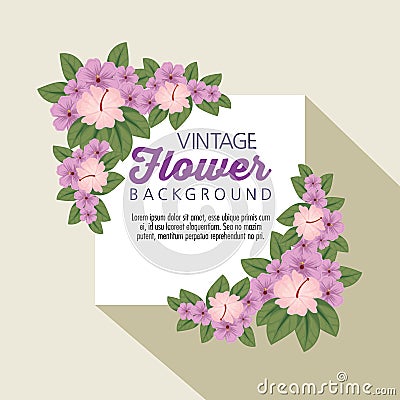 Fashion flowers with petals and leaves style Vector Illustration