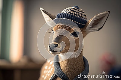 Fashion-Forward Deer: Award-Winning Canon Pet Photography Stock Photo