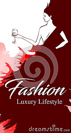 Fashion girl. Luxury lifestyle. Cartoon Illustration