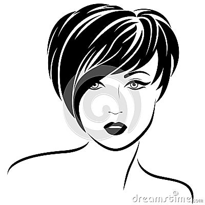 Fashion girl with short stylish hair Vector Illustration