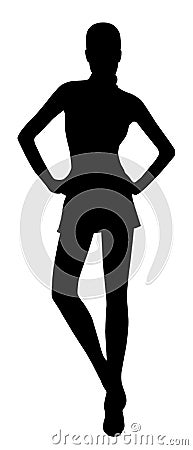 Fashion girl silhouette Vector Illustration