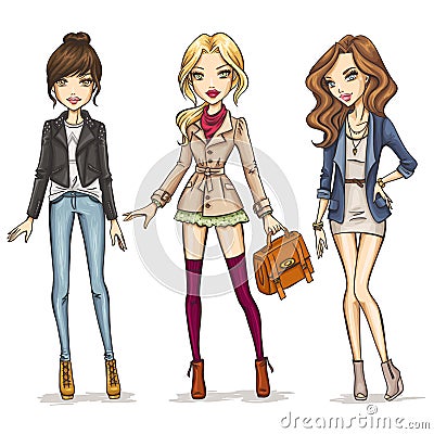 Fashion girls Vector Illustration