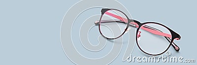 Fashion glasses with a combination of black and pink frames Stock Photo