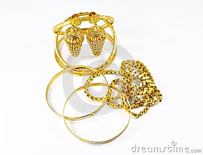 Fashion Gold Jewellery Stock Photo