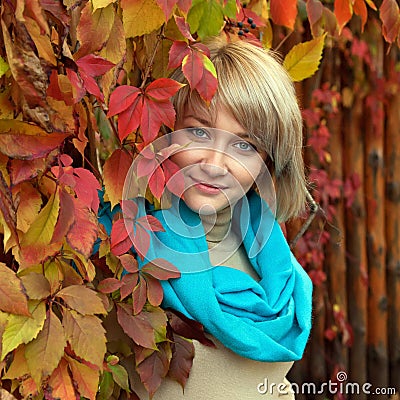 Fashion gray-eyed blond woman Stock Photo