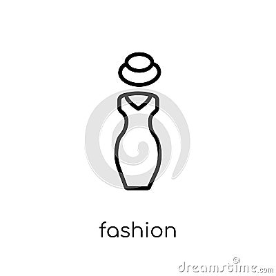 Fashion icon. Trendy modern flat linear vector Fashion icon on w Vector Illustration