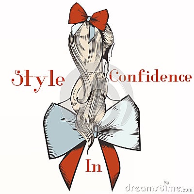 Fashion illustration with girl. Style in confidence Cartoon Illustration