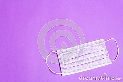 Fashion lilac masks isolated on glamour purple background Stock Photo