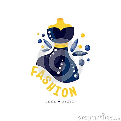 Fashion logo design, fashion clothes shop, boutique, beauty salon, dress store label vector Illustration Vector Illustration