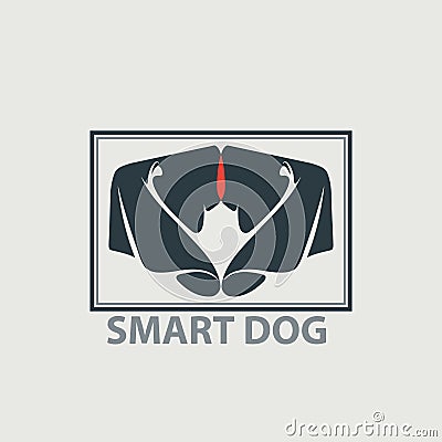 Modern Smart Dog Shape Emblem Symbol Vector stock illustration Vector Illustration