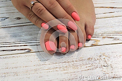 fashion manicure nails Stock Photo