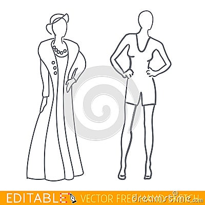 Fashion mannequin icon. Editable vector graphic in linear style Vector Illustration