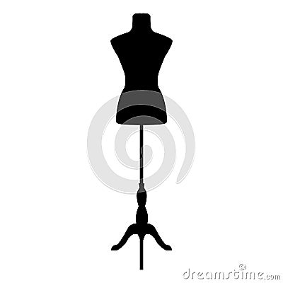 Fashion mannequin silhouette. Dressmaker icon. Vector Illustration