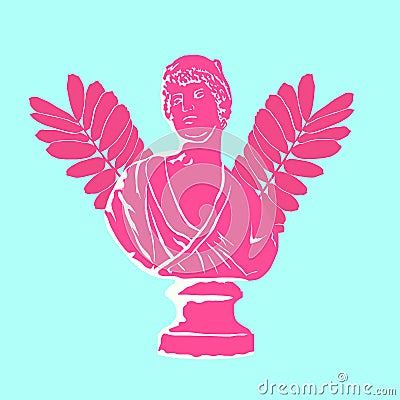 minimal illustration. Greek statue fashion concept Cartoon Illustration