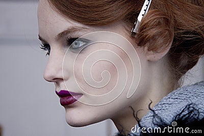 Fashion model beauty portrait in New York Editorial Stock Photo