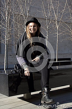 Fashion model Behati Prinsloo street style in New York Editorial Stock Photo