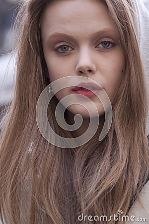 Fashion model Frida Gustavsson portrait in New York Editorial Stock Photo