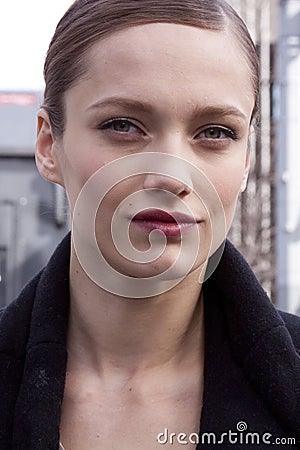 Fashion model Karmen Pedaru beauty portrait in New York Editorial Stock Photo
