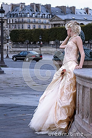 Fashion model in Paris Editorial Stock Photo