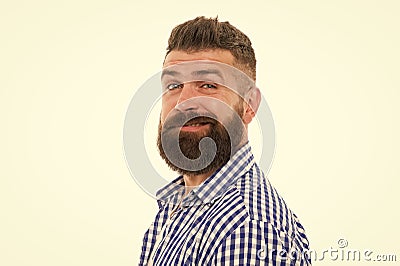 Fashion model portrait. unshaven head hair. bearded dandy in trendy manner. brutal caucasian hipster with moustache Stock Photo