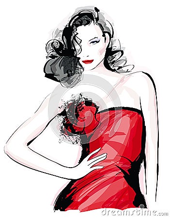 Fashion model Vector Illustration