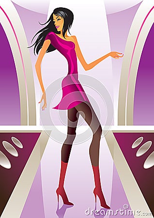 Fashion model on review Vector Illustration