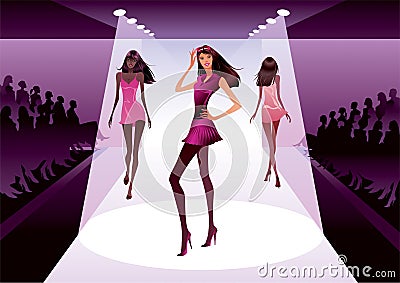 Fashion models on review Vector Illustration