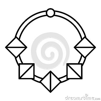 Fashion necklace icon, outline style Vector Illustration