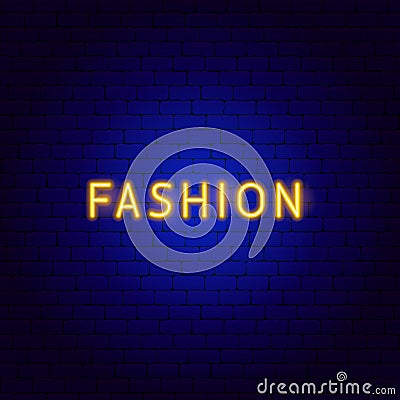 Fashion Neon Text Vector Illustration