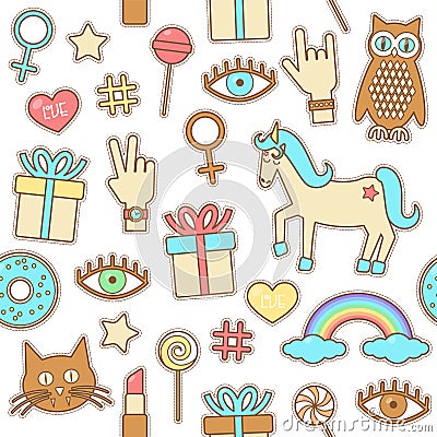 Fashion patches Vector Illustration