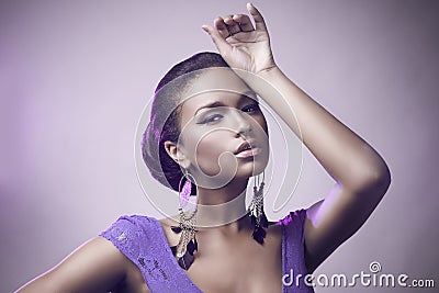 Fashion portrait of beautiful african woman Stock Photo