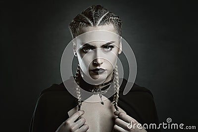 Fashion portrait of a vampire woman Stock Photo