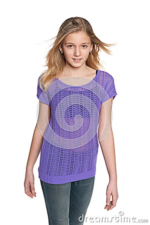 Fashion pretty preteen girl Stock Photo