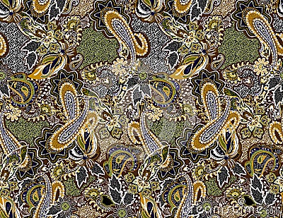 Fashion print for clothes. Seamless ethnic paisley pattern Stock Photo