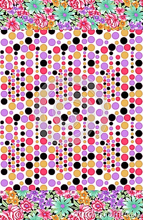 Abstract colorful block print pattern Stock Photo