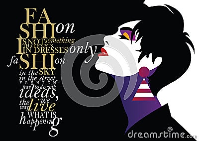 Fashion quote with fashion woman. Vector Illustration