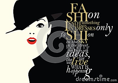 Fashion quote with fashion woman. Vector Illustration