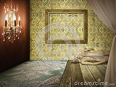 Fashion retro room interior Stock Photo